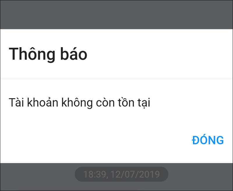 Zalo báo tài khoản không tồn tại